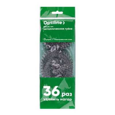 Губка металлическая Optiline 12гр (3 шт уп)