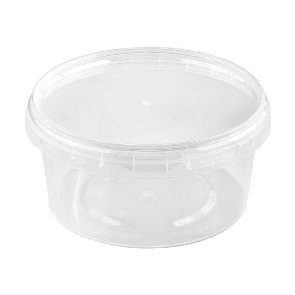 Банка кругл 500 мл d-122 прозрачная с прозрачной крышкой с замком