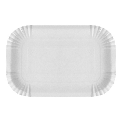 Тарелка-13х20-картонная-белая-мелованная Тарелка-13х20-картонная-белая-мелованная